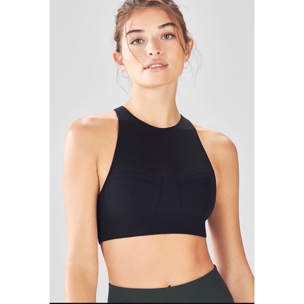 Fabletics Tess Sculptknit Sports Bra - Black - XS